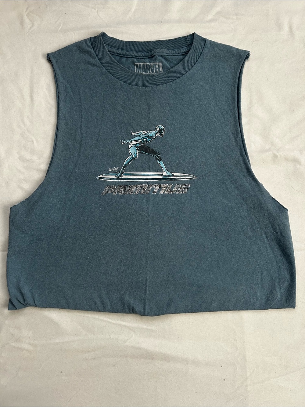 Marvel x Primitive Silver Surfer Cropped Tee - Teal